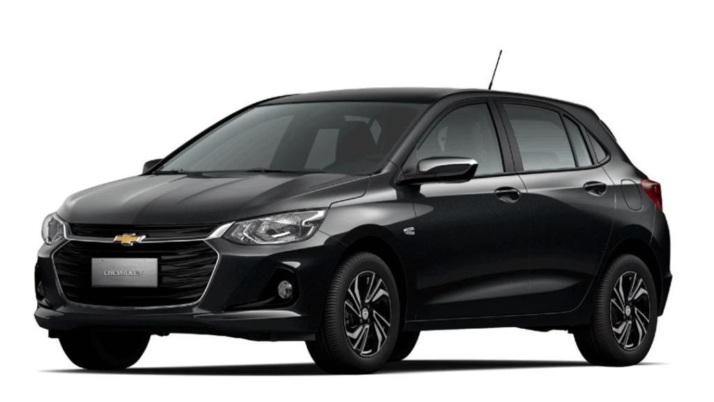 Carro Chevrolet Onix preto, ideal para quem busca economia e conforto entre os carros de aplicativos